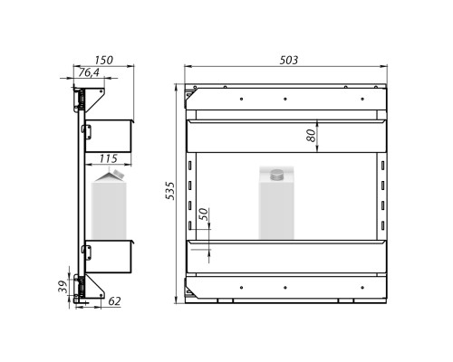 Бутылочница 200 с доводчиком левая